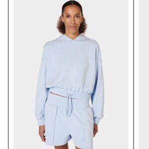Sweaty Betty Sand Wash Cloud Weight Crop Hoodie